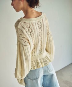 GRACE CONTINENTAL レース編ルーズニットトップ