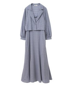 earth music&ecology ＳＥＴ２点ジャカードシャツ＋キャミドレ