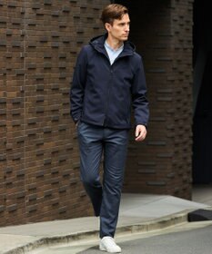 GOTAIRIKU 仕事で着られる【シワになりにくい/洗える/ストレッチ/吸水速乾】バブルテック フーデッドブルゾン