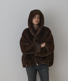 GRACE CONTINENTAL フェイクミンクフードジャケット