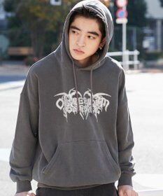 WEGO 【ユニセックス着用ITEM】ピグメントグラフィックプルパーカー