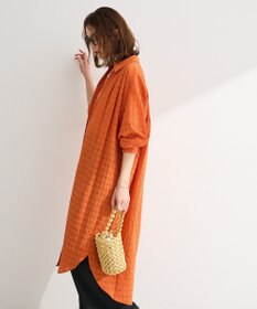 Green Parks シアーチェックシャツワンピース
