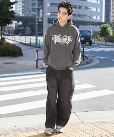 WEGO 【ユニセックス着用ITEM】ピグメントグラフィックプルパーカー