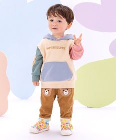 MIKI HOUSE HOT BISCUITS 【80-120cm】【NEW Color Series】裏毛パイル素材 パステルカラー フーディ