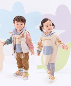 MIKI HOUSE HOT BISCUITS 【80-120cm】【NEW Color Series】裏毛パイル素材 パステルカラー フーディ