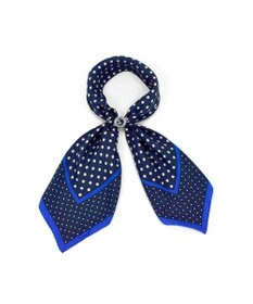 Marca 【Marcaオリジナル】ラインボーダードット 小判 シルクツイル スカーフ
