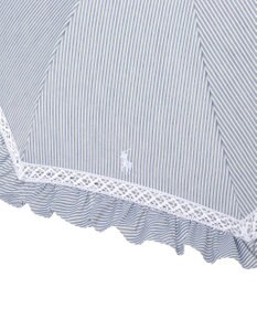 MOONBAT 【遮光/晴雨兼用】POLO RALPH LAUREN （ポロラルフローレン） 長傘 晴雨兼用日傘 ストライプフリル 遮光 遮熱 UV