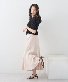 earth music&ecology レースティアードシャーリングブラウス