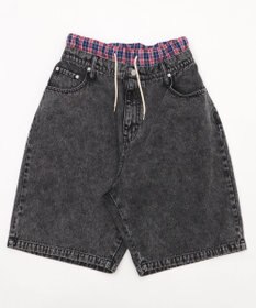 WEGO 【ユニセックス着用ITEM/MLサイズ展開/ウエストゴム】ボクサードッキングデニムショーツ