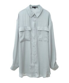 Green Parks ・ＳＵＧＡＲ　ＳＰＯＯＮ　サテンオーバーシャツチュニック