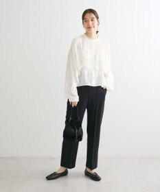 Green Parks シアーフリルショート丈ブラウス