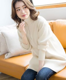 Tiaclasse 【洗える】ハーフジップニットチュニック