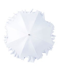 MOONBAT 【雑誌掲載 美人百花6月号】ランバン オン ブルー 晴雨兼用日傘 長傘 フレアフリル＆チャーム 遮光 遮熱 UV