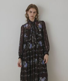 GRACE CONTINENTAL フラワープリントティアードワンピース