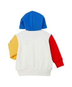 MIKI HOUSE HOT BISCUITS 【80-120cm】マルチカラー 裏毛パイル くまみみパーカー