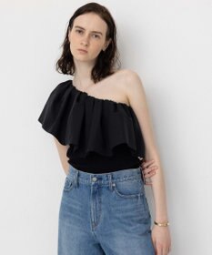 NAVE 【Nave・洗える/撥水/ストレッチ素材】ライトタフタ ワンショルダーブラウス