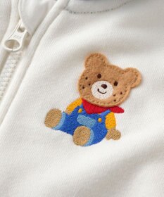 MIKI HOUSE HOT BISCUITS 【80-120cm】マルチカラー 裏毛パイル くまみみパーカー