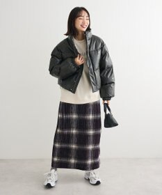 Green Parks 楊柳ベロアチェックＩラインスカート