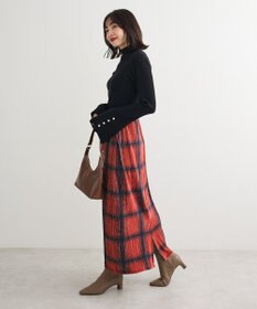 Green Parks 楊柳ベロアチェックＩラインスカート