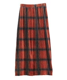 Green Parks 楊柳ベロアチェックＩラインスカート