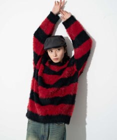 WEGO 【ユニセックスITEM着用】フェザーボーダープルオーバー