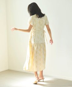 Feroux 【洗える】フラワープリントドロスト ワンピース