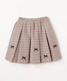 ANY KIDS リボン×チェック プリーツスカパン