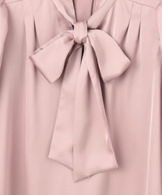 Feroux 【洗える】サテン ボウタイブラウス