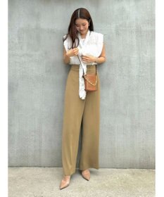 Green Parks ボウタイ付きフェザーノースリーブプルオーバー