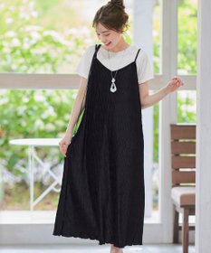 Tiaclasse 【2点セット・洗える】変形プリーツキャミワンピース＆Tシャツ