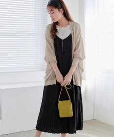 Tiaclasse 【2点セット・洗える】変形プリーツキャミワンピース＆Tシャツ