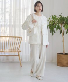 WEGO 【ANGIE VINTAGE/オケージョン対応 / セレモニー対応】ノーカラー ツイードジャケット