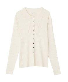 Green Parks 襟付きリブニットカーディガン