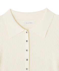 Green Parks 襟付きリブニットカーディガン