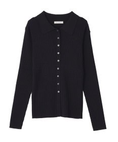 Green Parks 襟付きリブニットカーディガン