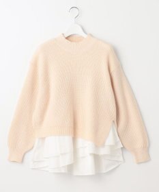 Feroux 【洗える】ラッフルレイヤード ニット