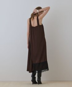 GRACE CONTINENTAL サテンレースニットワンピース