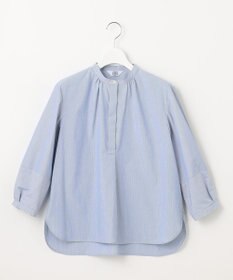 J.PRESS LADIES 【洗える・接触冷感・UVカット】エステネージュストライプ バンドカラーブラウス