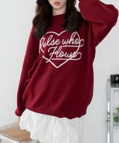 WEGO 【洗える】グラフィックニットBIGプルオーバー