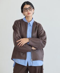 YECCA VECCA レザーライクノーカラーブルゾン