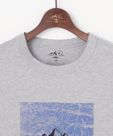 JOSEPH ABBOUD MOUNTAIN 【ゆったり】プレーティング天竺 リーフプリントアウトドア Tシャツ