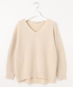 自由区 L 【洗える】シャイニールレックス Vネックニット