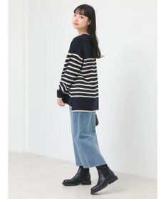 earth music&ecology ウォッシャブル脇スリットクルーネックプルオーバー