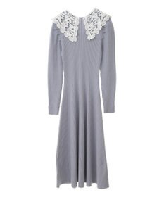 earth music&ecology 襟レースニットワンピース