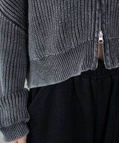 WEGO ダブルジップショートニットブルゾン