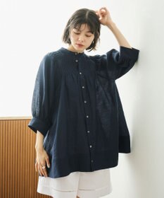 #Newans 【金子綾さんインスタライブご紹介アイテム】（前後着用可能）ピンタックシアーブラウス