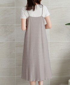 Tiaclasse 【2点セット・洗える】変形プリーツキャミワンピース＆Tシャツ