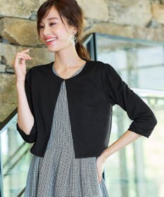Tiaclasse L 【洗える】袖口リボンカットソーボレロカーディガン