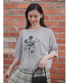 Green Parks ミッキーフレンド／五分袖ジャガードプルオーバー