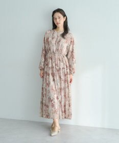 YECCA VECCA ぼかしフラワー柄ワンピース